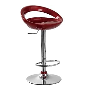 Click here to buy Adjustable Swivel Bar Stools in Red, set of 2 by FurnitureMaxx.