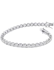 Round Cut Diamond Tennis Bracelet Crown Mounting 5.50 Carat 3.2mm