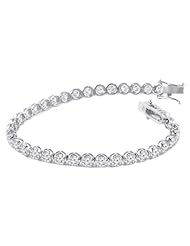 Round Cut Diamond Tennis Bracelet Crown Mounting 2.00 Carat 2.0mm
