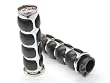 Motorcycle Molded Rubber Chrome Hand Handlebar Grips Grip Custom High Quality Chrome Billet Grips Fits Cruisers, Choppers, Harley Davidson, Suzuki, Kawasaki, Yamaha, Honda, Metric Motor Bikes, Hogs with 1 inch Throttle Grips Bar Ends