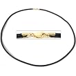 Leather Cord Necklace Black 18"