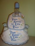 Thank Heaven for Little Boys 3 Layer Diaper Cake (Decorated All Around) - Comes Decoratively Wrapped Making it a Great Gift or Shower Centerpiece - Other Gift Options Also Available