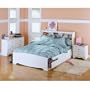 Queen Size White Storage Bed with Bookcase Headboard