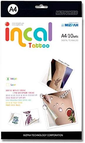 Temporary Tattoos 10Sets (5 A4 inkjet decal paper + 5 A4 adhesive film) ★ made in Korea
