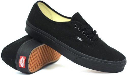 Vans Men's Authentic (Black/Black) Canvas Skate Shoes