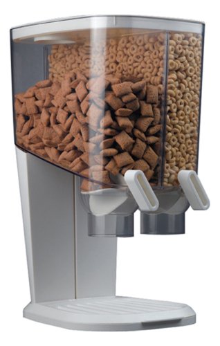 Rosseto EZ-SERV200 2-1/5-Gallon Cereal-and-Snack Dispenser, White and Chrome