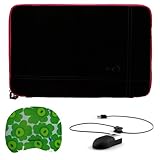 Black with Pink Trim Protective Nubuck Carrying Sleeve Case Cover with Cush ....