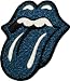 The Rolling Stones Blue Glitter Tongue Embroidered iron on patch