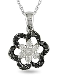 10k Gold Black and White 2/5ct TDW Necklace