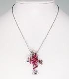 Swarovski Crystals Necklace and Brooch - Crystal Frog - Pink