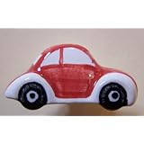 Red Car Shaped Ceramic Cabinet Drawer Pull Knob