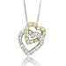 14k Two Tone Gold White and Yellow Diamond Heart Pendant Necklace (HI, I, 0.25 carat)