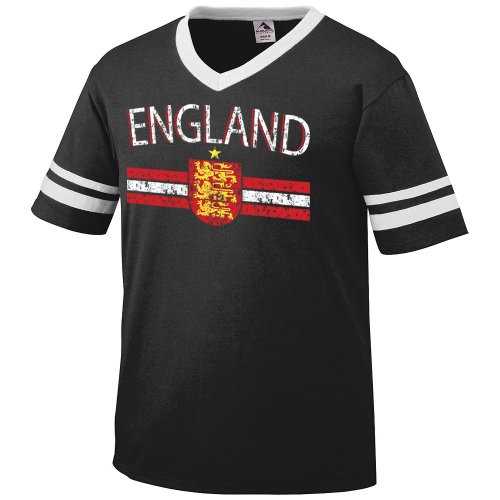 England Crest International Soccer Ringer T-shirt, English Soccer Mens Ringer T-shirt
