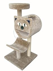 Molly and Friends "Molly's Choice" Premium Handmade 3-Tier Cat Tree with Sisal, Model 283, Beige
