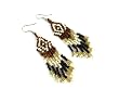 Autumn Brown Geometric Seed Beed Dangle Fashion Earrings with Fringe