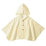 MIKIHOUSE(ミキハウスベビー)ケーブル編み あったかニットケープ フリー(60-90cm),白
