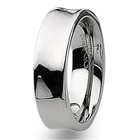 Concave Polished Tungsten Carbide Ring (7.0 mm) - Size 9.5