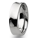 Concave Polished Tungsten Carbide Ring (7.0 mm) - Sizes 7-13