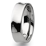Concave Polished Tungsten Carbide Ring (7.0 mm) - Sizes 7-13