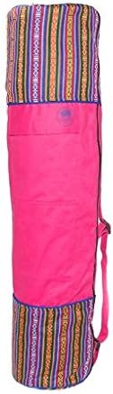 Pink Bhutanese Woven Cotton Yoga Mat Bag - The Nomad Collection by Kathmandu Yogi ...