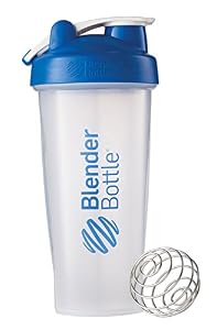 BlenderBottle Classic Loop Top Shaker Bottle, Clear/Blue, 28-Ounce Loop Top