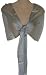 Silver Mesh Sheer Fringed Evening Wrap Scarf Shawl for Prom Wedding Bride
