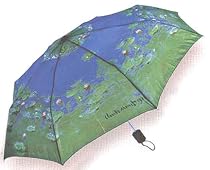 LAMPS BEAUTIFUL Fine Art Rain or Sun Mini Folding Umbrella--Waterlilies by Monet--Excellent customer service--see our feedback.