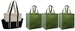 Reusable Grocery Tote Bag 4 Pack Combo, Includes 3 Grocery Totes + 1 Cotton Multiple Pocket Canvas Shoulder Tote
