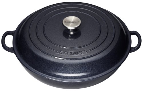 Le Creuset Cast Iron Shallow Casserole, Midnight Blue, 30 cm
