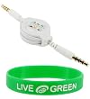 Non-OEM White 31-Inch Retractable 3.5mm Male to Male Auxiliary Cable Compatible with Amazon Kindle 2 eBook / Book Reader
