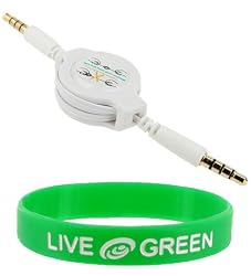 Non-OEM White 31-Inch Retractable 3.5mm Male to Male Auxiliary Cable Compatible with Amazon Kindle 2 eBook / Book Reader