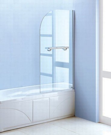 LineaAqua Zambi 34 x 55 Bath Tub Enclosure Bath Tub Glass Screen w Swing Door, Towel Rack