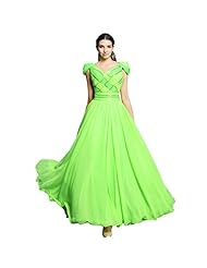 A-line V-neck Ankle Length Cap Sleeves Silk Beaded Pleated Homecoming Dress/Prom Dress/Wedding Party Dress 