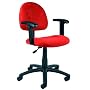 Super Soft Red Microfiber Office Desk Task Chairs W-Adj Arms