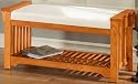 Craftsman Bench W / shelf Ivory Light Oak