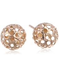 14k Gold Cut-Out Ball Stud Earrings