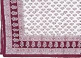 Bed Flat Sheet Block Print Cotton India Asian Decor Home Interiors Twin Size (bssht597)