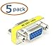 WOVTE DB HD 15 VGA SVGA Gender Changer Adapter Coupler Female to Female Pack of 5