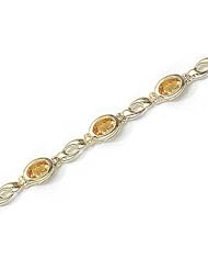 14kt Yellow Gold Oval Citrine Bracelet.