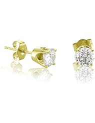 14k Yellow Gold Round Brilliant Cut Diamond Stud Earrings (GH, I1-I2, 0.25 carat)
