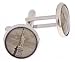 Patriotic silver plated cufflinks with an image of the Statue of Liberty with presentation box. Made in the U.S.A