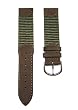 19mm Brown / Military Green Leather & Nylon Watch Band Fits Men's Victorinox Swiss Army Original Watch 24220, 24221 & 24378