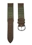 19mm Brown / Military Green Leather & Nylon Watch Band Fits Men's Victorinox Swiss Army Original Watch 24220, 24221 & 24378