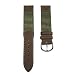 19mm Brown / Military Green Leather & Nylon Watch Band Fits Men's Victorinox Swiss Army Original Watch 24220, 24221 & 24378
