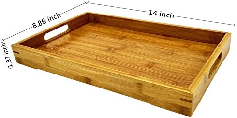 Artpot Bamboo Serving Tray with the Handle Tray Teatray 14*8.9*1.6 Inc