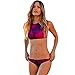 Flymall Retro High Neck Halter Bikini Set Swimsuit