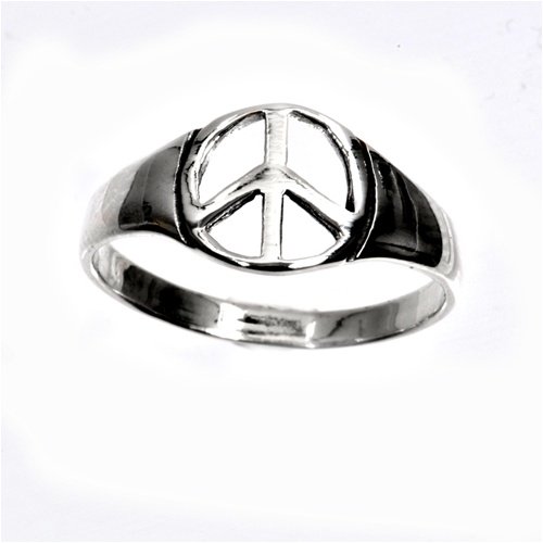 Sterling Silver Ring - Peace Sign - Size: 4-10