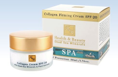 H&B Health & Beauty Collagen Firming Cream SPF-20 + vitamins A, C, E and active Dead Sea minerals. 50ml
