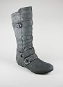 Hidden Wedge Suede Buckle Boot