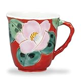 マグカップ　朱彩椿 【九谷焼】